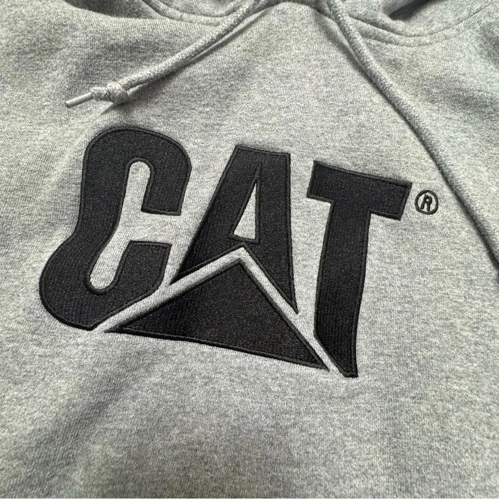 CAT Caterpillar Hoodie Mens M Gray Sweatshirt Workwear Heritage‎ Streetwear